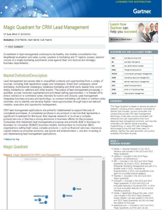 2014 Gartner Magic Quadrant for CRM Lead Management B2B Info Daily