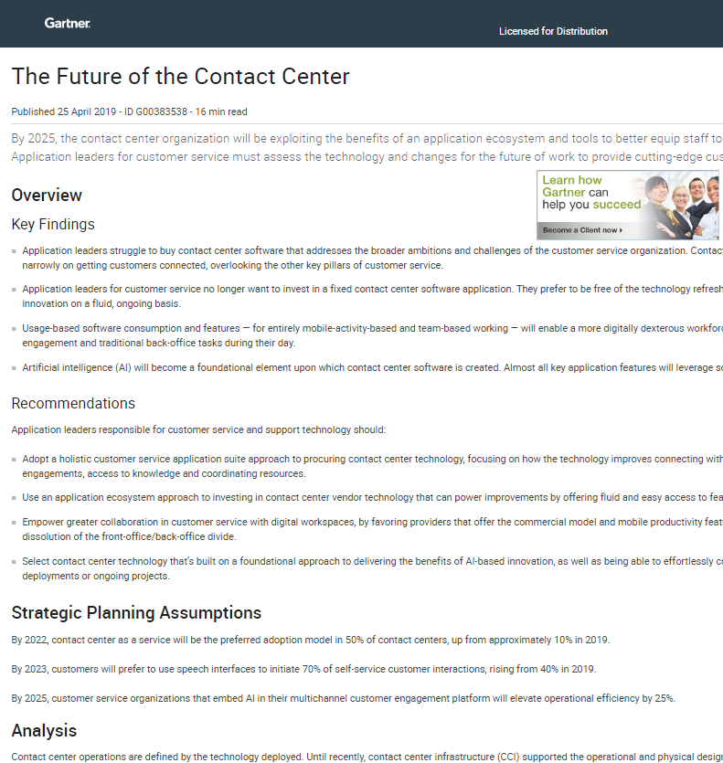 The Future of the Contact Center