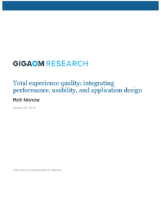 Total Experience Quality:  Integrating Performance, Usability, and Application Design