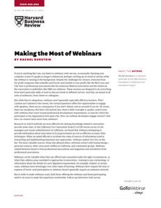Making the Most of Webinars