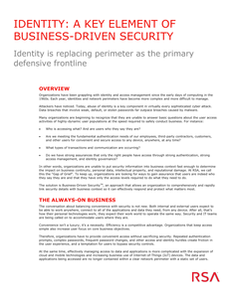 Identity: A Key Element of Business-Driven Security