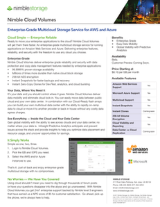 Nimble Cloud Volumes: Enterprise-Grade Multicloud Storage Service for AWS and Azure