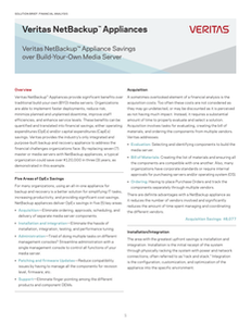 Veritas NetBackup Appliance Savings Over Build-Your-Own Media Server