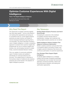 Forrester Report – Optimize Customer Experiences with Digital Intelligence