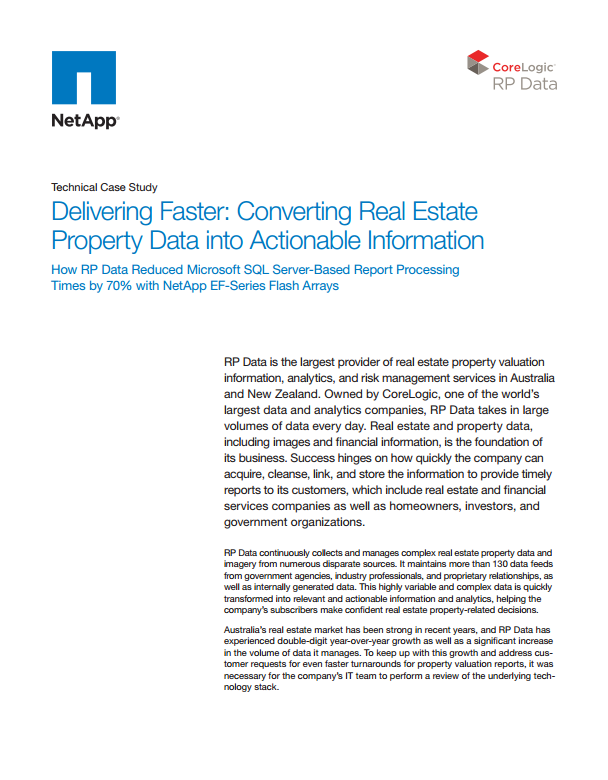RP Data Technical Case Study: Converting Real Estate Property Data into Actionable Information