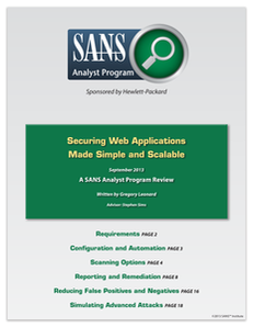 SANS – Securing Web Applications Made Simple and Scalable