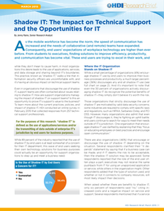 Shadow IT  The Impact on Technical Support and the Opportunities for IT