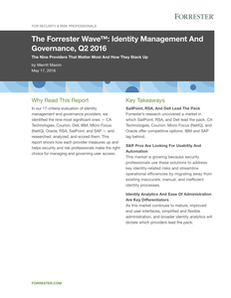 The Forrester Wave: Identity Management And Governance, Q2 2016