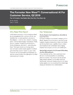 The Forrester New Wave™: Conversational AI For Customer Service, Q2 2019