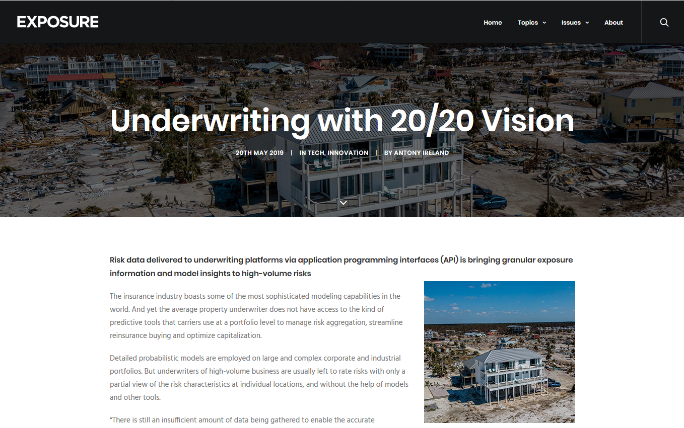 Underwriting with 20/20 Vision