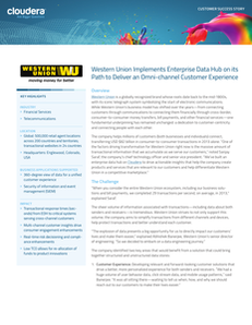 Western Union Implements Enterprise Data Hub on its Path to Deliver an Omni-channel Customer Experience