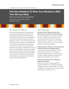 Five Key Initiatives To Wow Your Workforce With  Your Service Desk