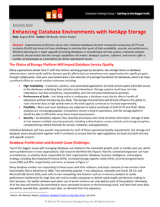 ESG Brief: Enhancing Database Environments with NetApp Storage