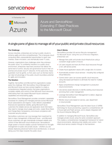 Azure and ServiceNow: Extending IT Best Practices to the Microsoft Cloud