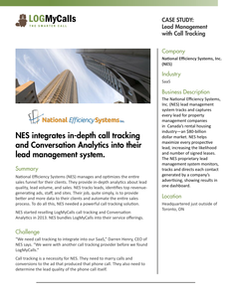 NES integrates in-depth call tracking and Conversation Analytics into their lead management system.