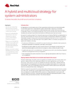 A Hybrid and Multicloud Strategy for System Administrators