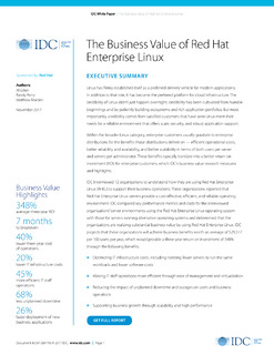 IDC Executive Summary: The Business Value of Red Hat Enterprise Linux