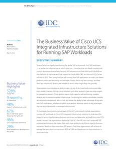 IDC: The Business Value of Cisco UCS Integrated Infrastructure Solutions for Running SAP Workloads