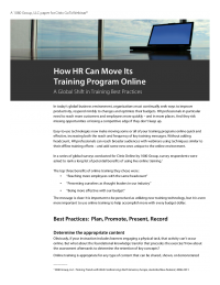 How HR Can Move Its Training Program Online