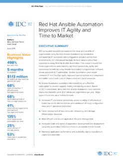 IDC: Business value of Red Hat Ansible Tower