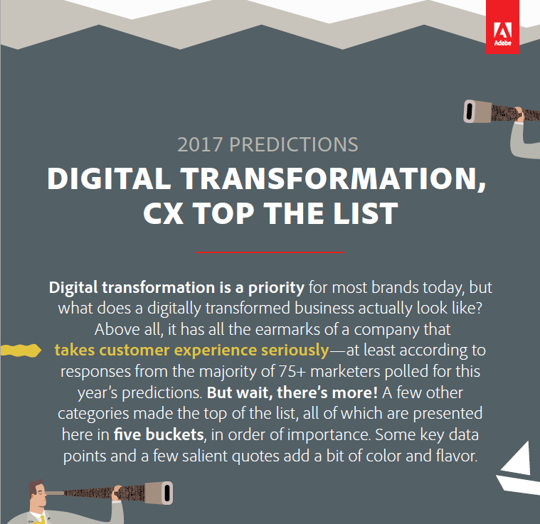 2017 Predictions – Digital Transformation, CX Top The List