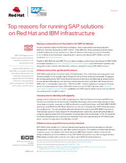 Top Reasons to Run SAP Solutions on Red Hat and IBM Infrastructure