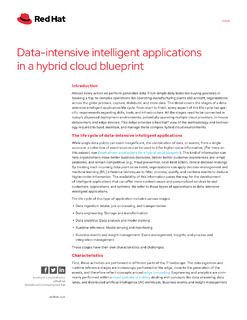 Data-intensive Intelligent Applications in a Hybrid Cloud Blueprint