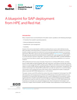A Blueprint for SAP Deployment from HPE and Red Hat