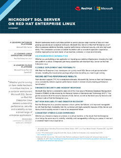 Microsoft SQL Server On Red Hat Enterprise Linux