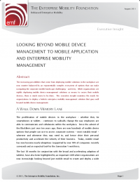 Looking Beyond Mobile Device Management to Enterprise Mobility Management