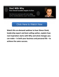 On Demand Webinar: Start with Why: How Great Leaders Inspire Action