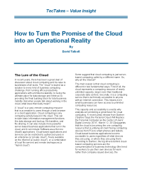 How to Turn the Promise of the Cloud into an Operational Reality