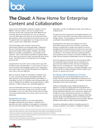 The Cloud: A New Home for Enterprise Collaboration