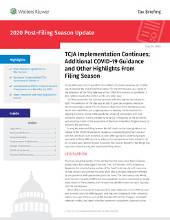 CCH® AnswerConnect Tax Briefing – 2020 Post-Filing Season Update