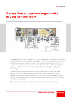 3 ways Barco improves ergonomics in your control room