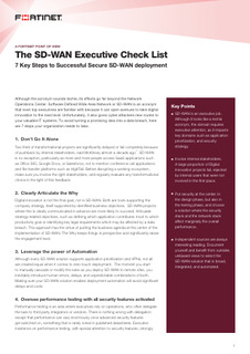 The SD-WAN Executive Check List