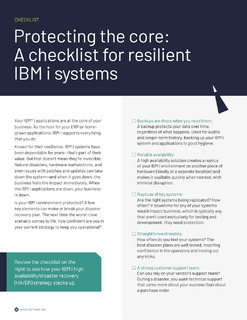 Protecting the Core: A Checklist for Resilient IBM i Systems