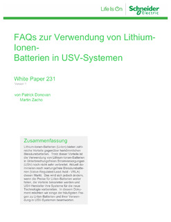 FAQs on the use of lithium-ion batteries in UPS systems