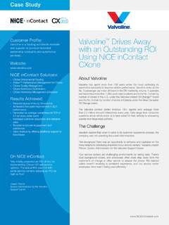 Valvoline Drives Away with an Outstanding ROI Using NICE inContact CXone