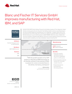 Blanc und Fischer IT Services GmbH Improves Manufacturing with Red Hat, IBM, and SAP