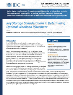 Key Storage Considerations in Determining Optimal Workload Placement