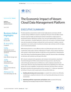 The Economic Impact of Veeam Cloud Data Management Platform