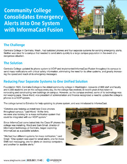 Community College Consolidates Emergency Alerts into One System with InformaCast Fusion
