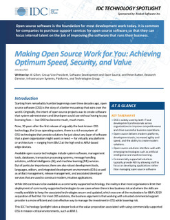 IDC Tech Spotlight:  Making Open Source Work for You – Achieving Optimum Speed, Security and Value