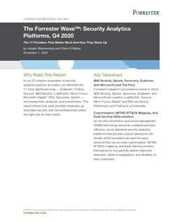 The Forrester Wave™: Security Analytics Platforms, Q4 2020