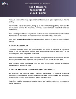 Top 5 Reasons to Migrate to Cloud Faxing