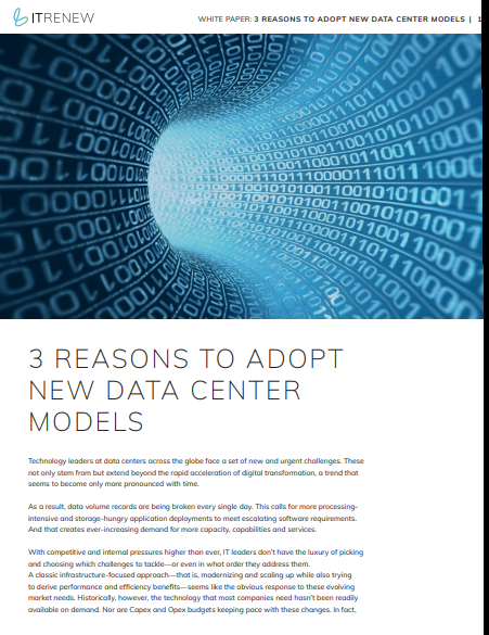 3 Reasons to Adopt New Data Center Models