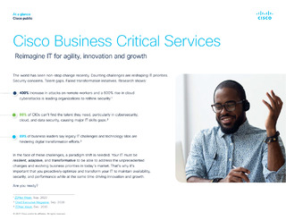Cisco Business Critical Services At A Glance