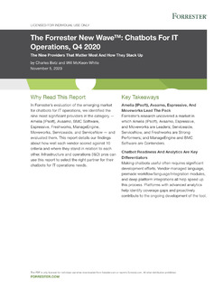 The Forrester New Wave™: Chatbots For IT Operations, Q4 2020