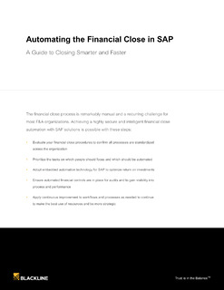 Automating the Financial Close in SAP